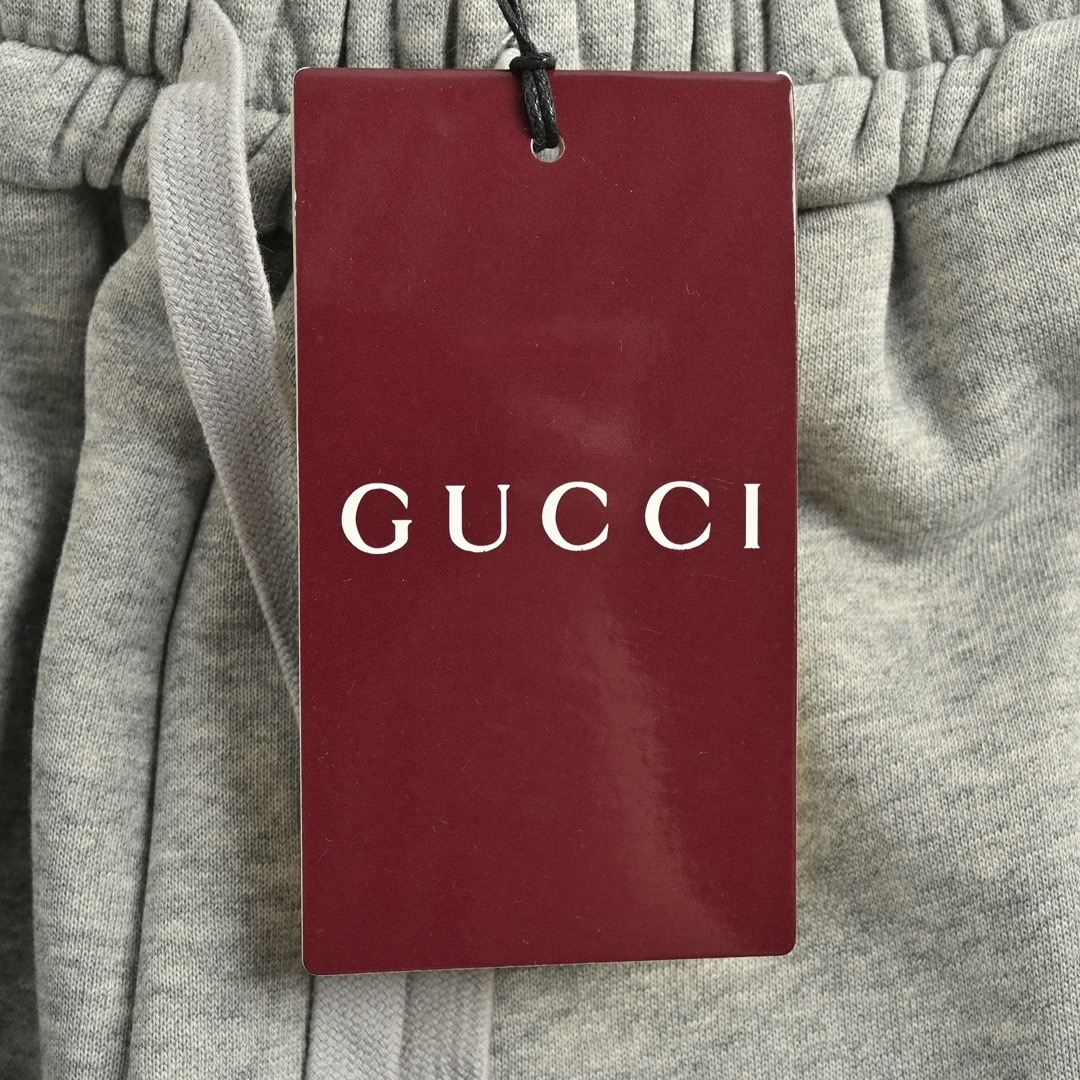 Gucci/古驰 灰色织带套装长裤