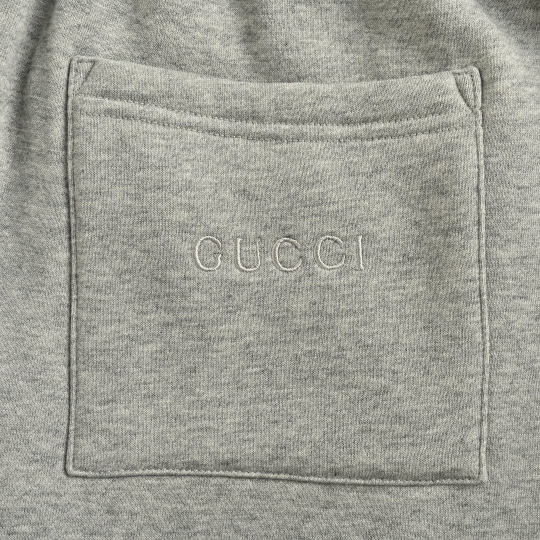 Gucci/古驰 灰色织带套装长裤