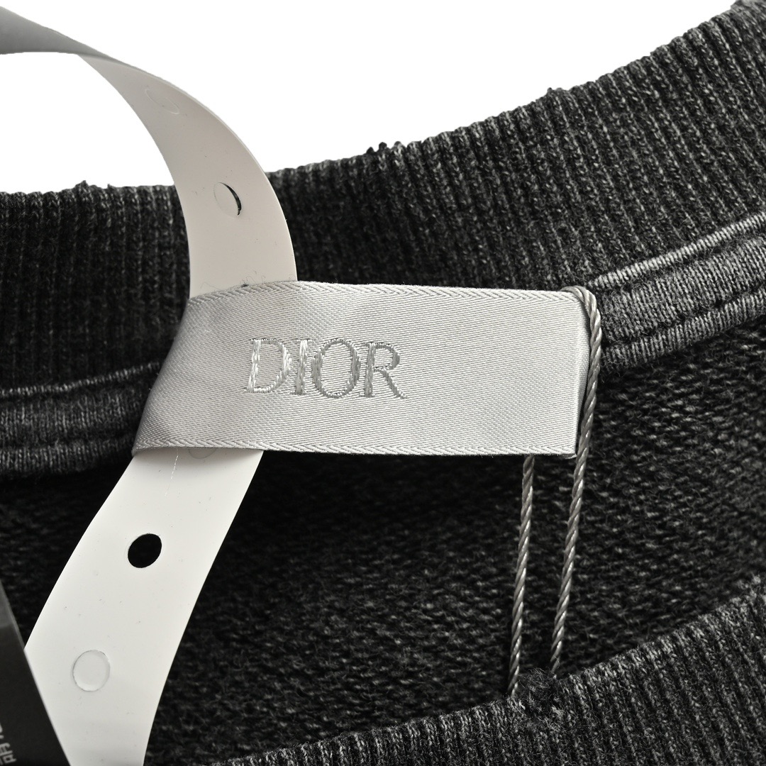 Dior/迪奥 24Fw 刺绣logo水洗圆领卫衣
