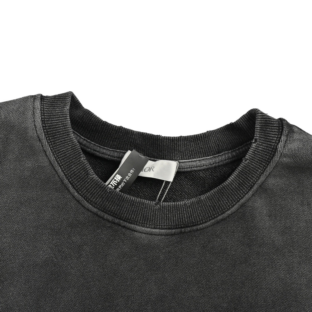 Dior/迪奥 24Fw 刺绣logo水洗圆领卫衣