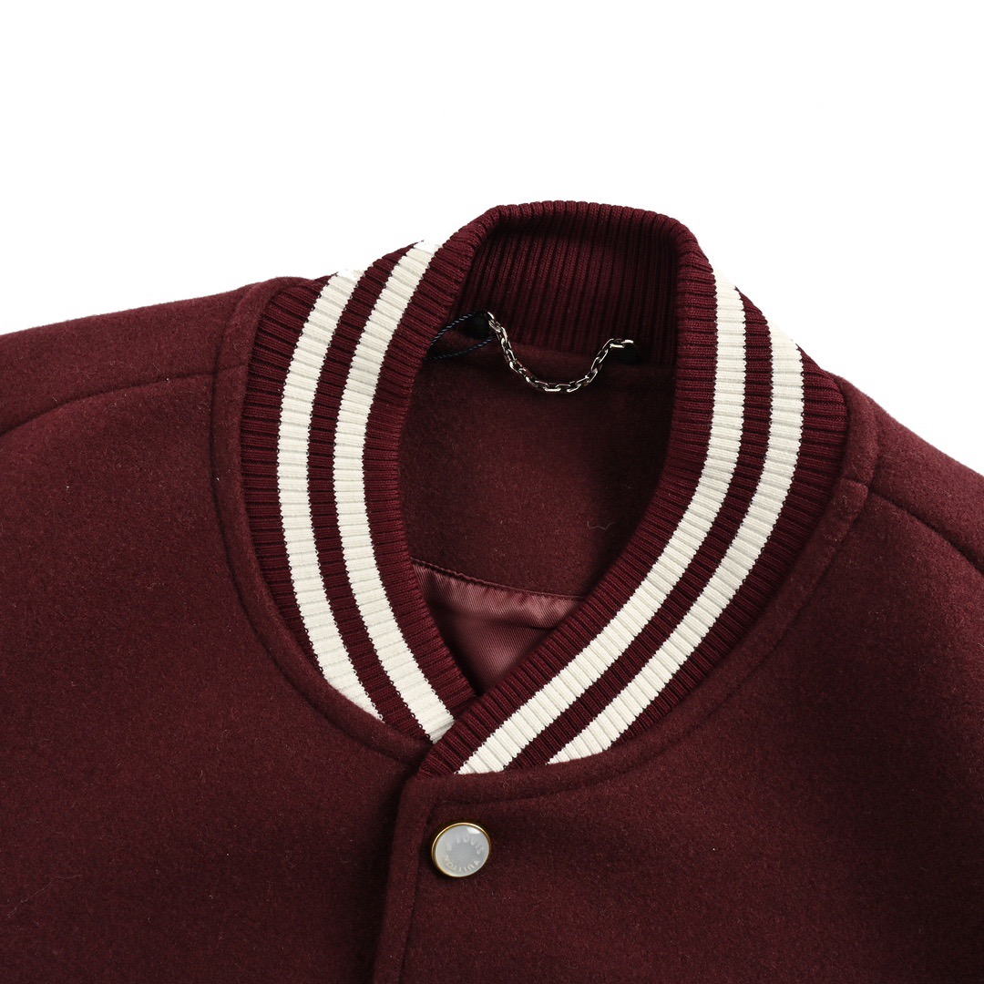 Louis Vuitton/路易威登 24Fw 刺绣logo拼皮棒球服外套