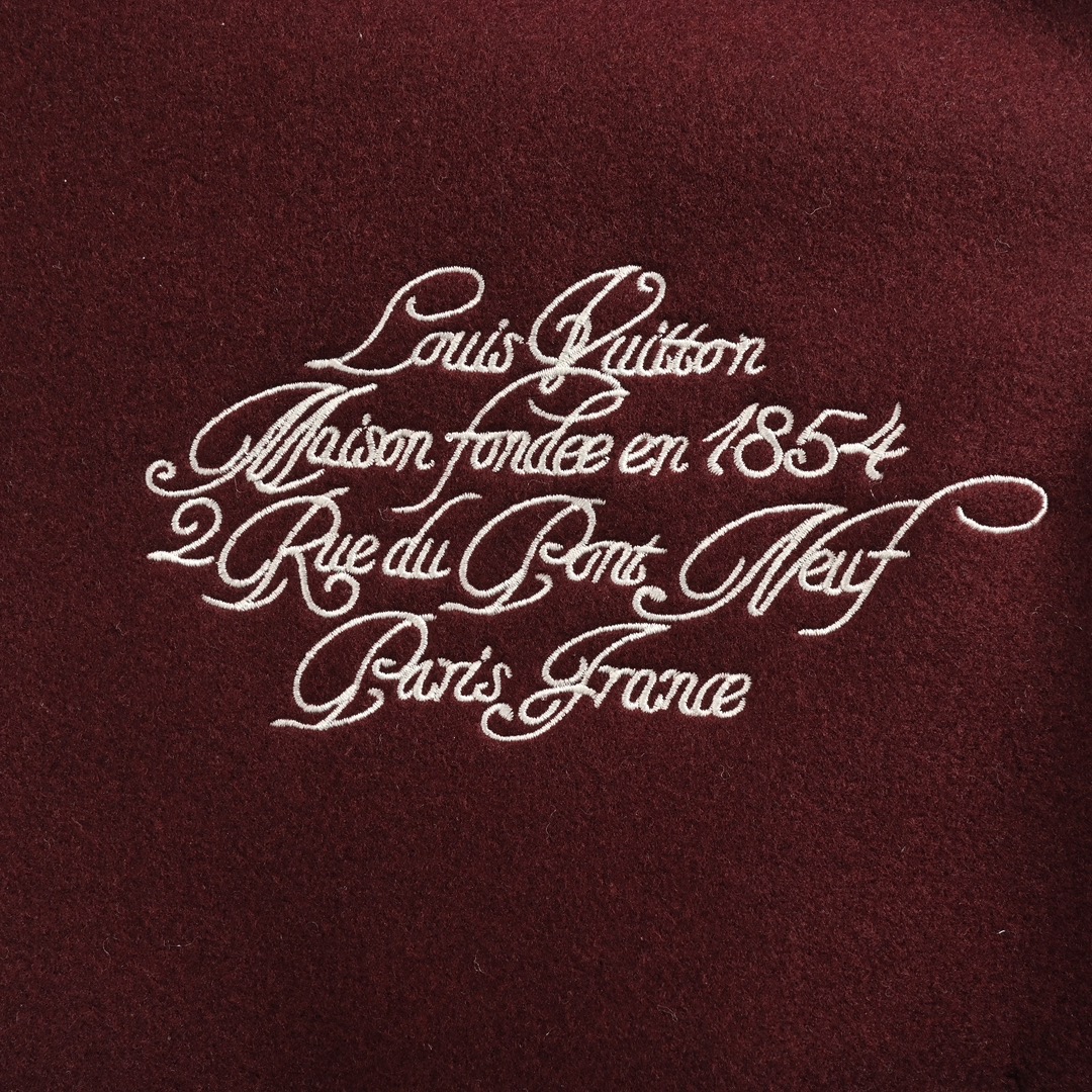 Louis Vuitton/路易威登 24Fw 刺绣logo拼皮棒球服外套