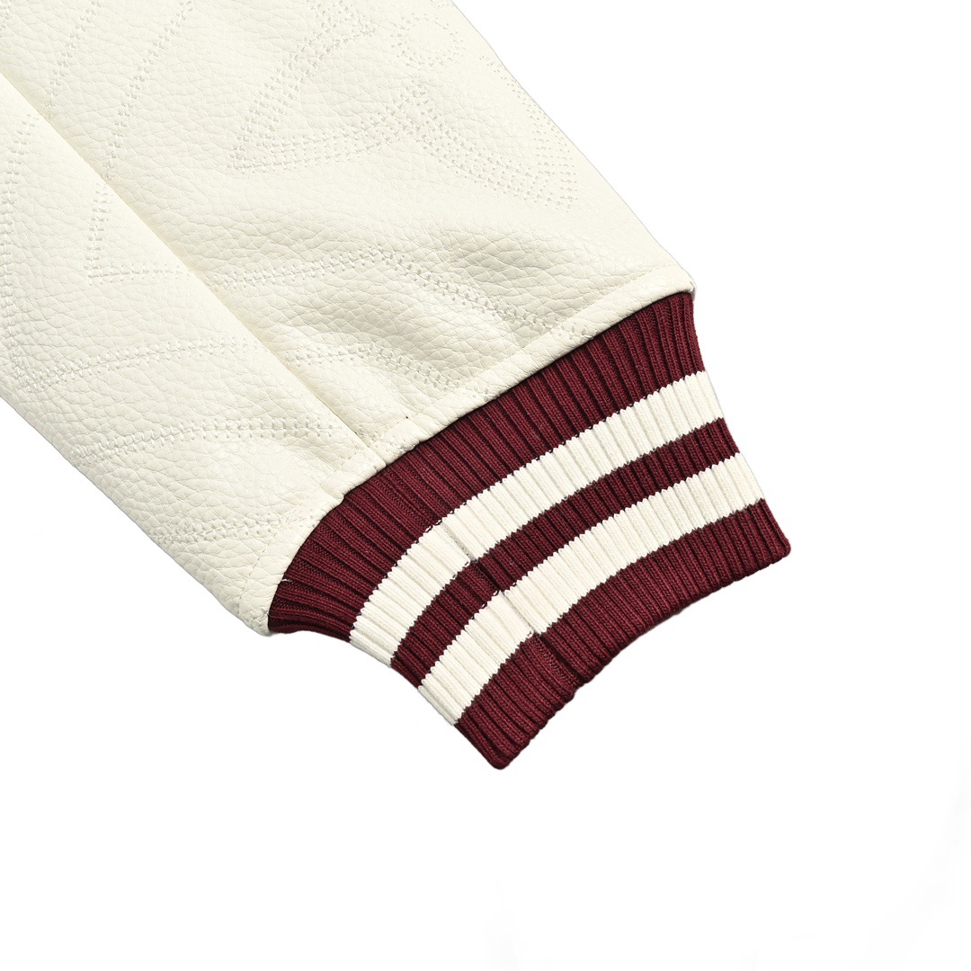 Louis Vuitton/路易威登 24Fw 刺绣logo拼皮棒球服外套