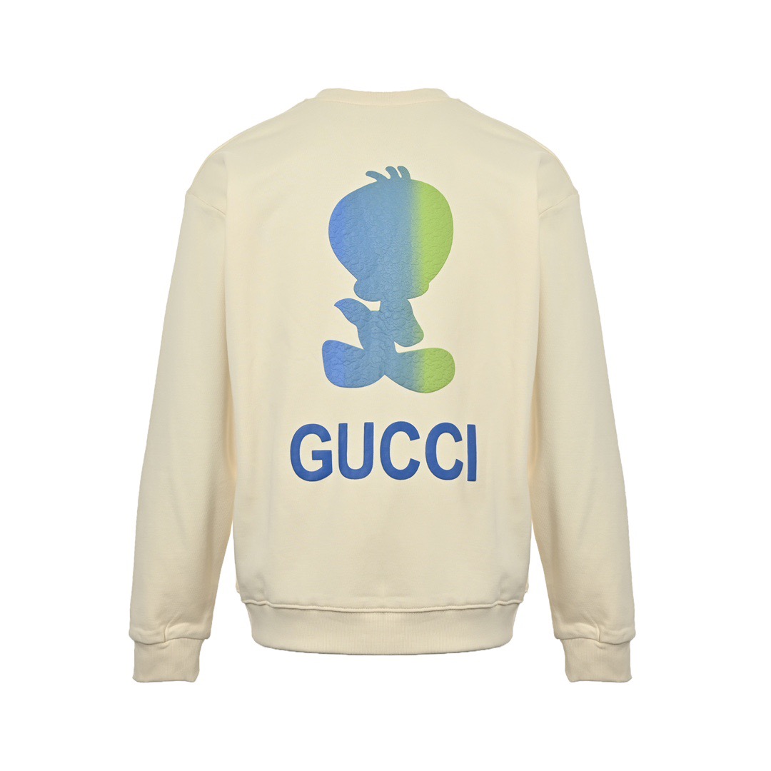 Gucci/古驰 24Fw 后背小黄鸭印花圆领卫衣