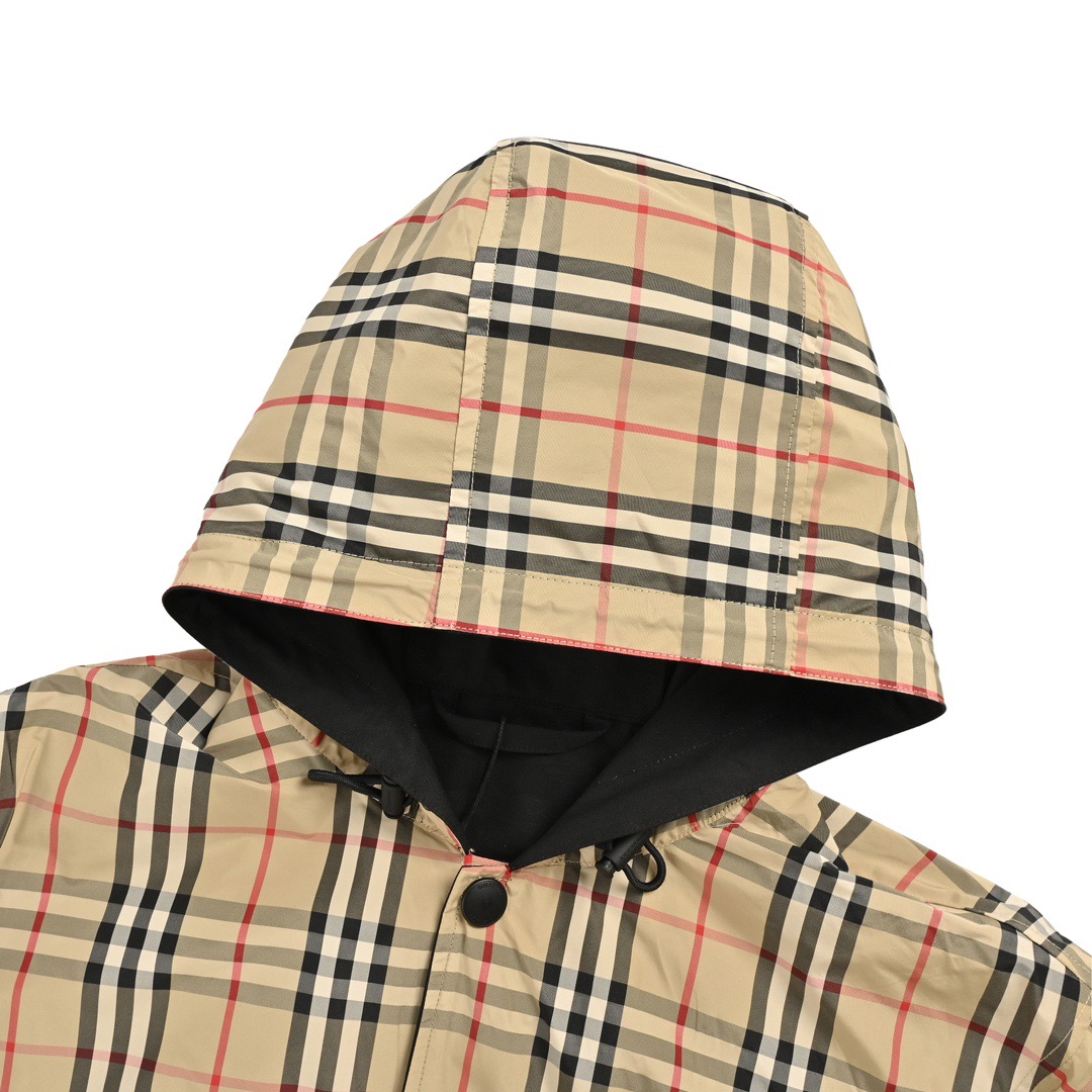 Burberry/巴宝莉 经典格纹硅胶战马双面穿风衣夹克外套