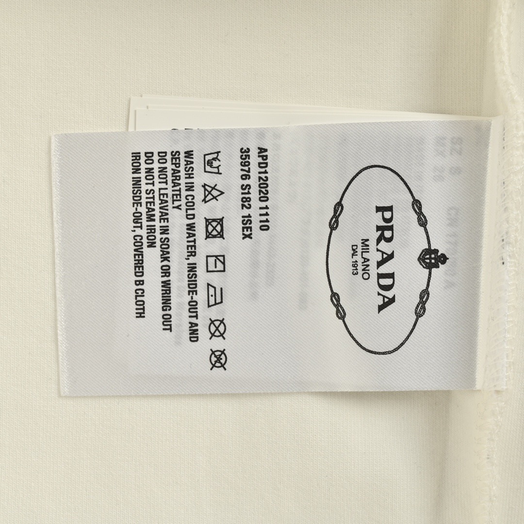 Prada/普拉达 24Fw 三角标胸包背包圆领卫衣 黑色白色