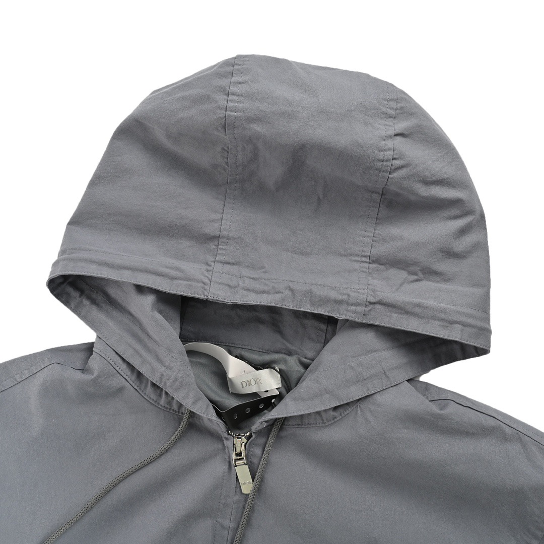 Dior & Stone Island 石头岛联名刺绣字母连帽风衣外套