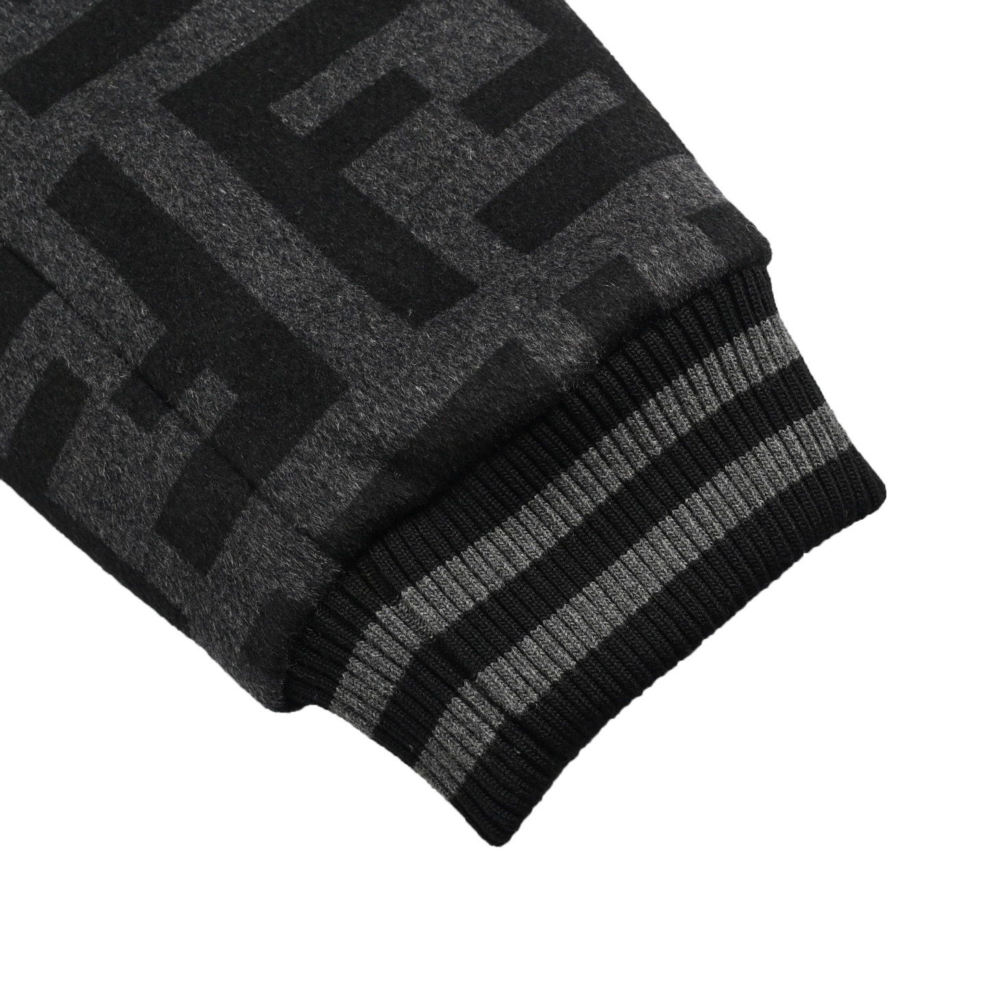 Fendi/芬迪 字母袖拼接翻领毛呢飞行棒球服夹克外套