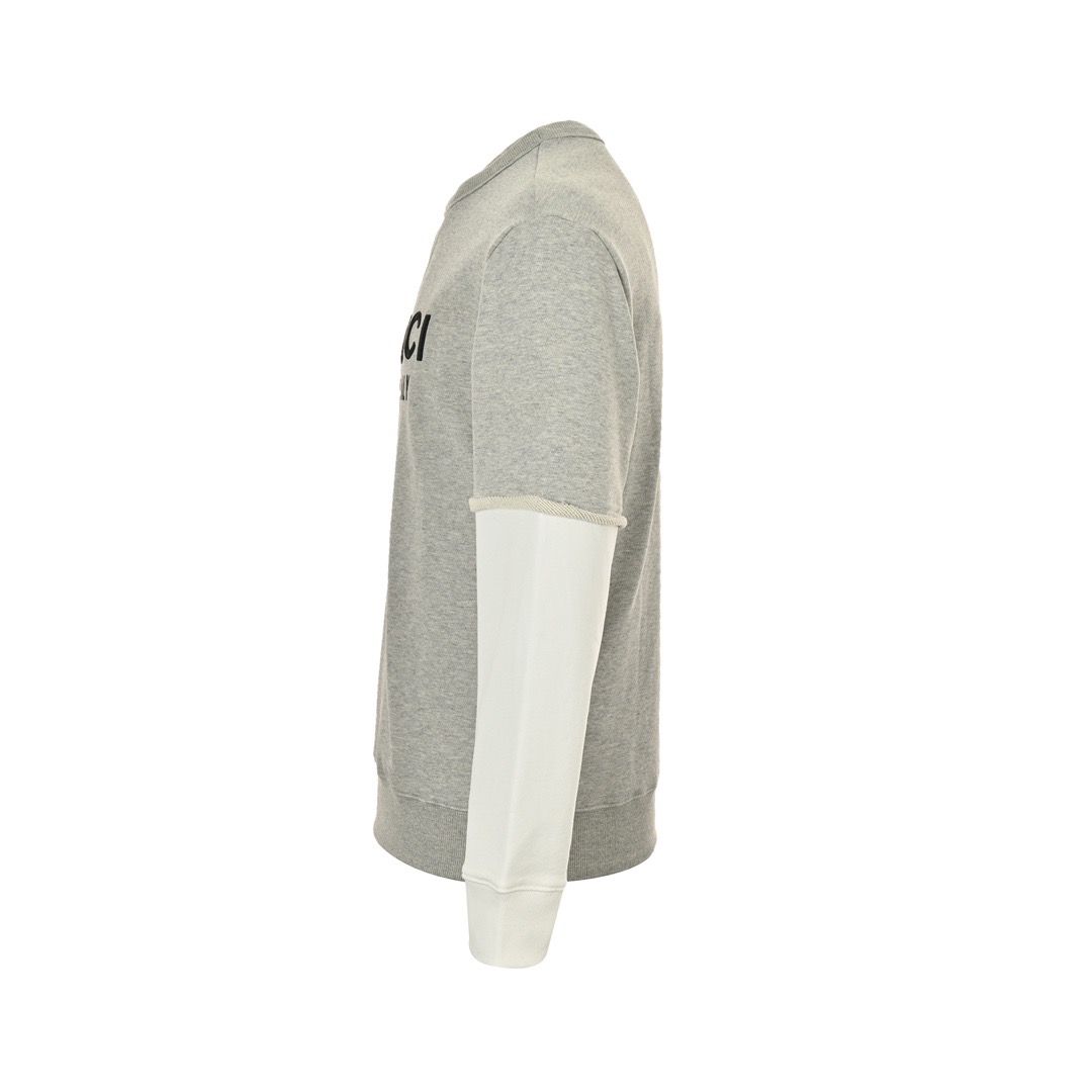 Gucci/古驰 24Fw 刺绣字母logo拼接假两件卫衣-Chinese UA Cheap High Quatity Brand Clothes Bags handbags Sneakers wholesale wholesaler seller from China Factory suppliers Fashion Clothing Shoes best Quality Beautiful Price Gucci/古驰 24Fw 刺绣字母logo拼接假两件卫衣