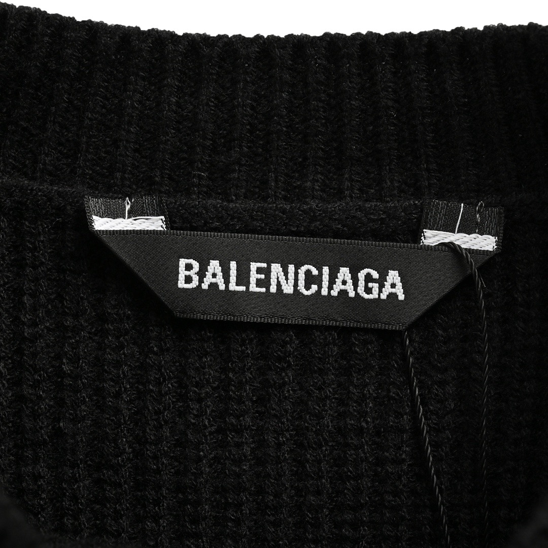 Balenciaga/巴黎世家 24Fw 袖标针织圆领毛衣-Chinese UA Cheap High Quatity Brand Clothes Bags handbags Sneakers wholesale wholesaler seller from China Factory suppliers Fashion Clothing Shoes best Quality Beautiful Price Balenciaga/巴黎世家 24Fw 袖标针织圆领毛衣