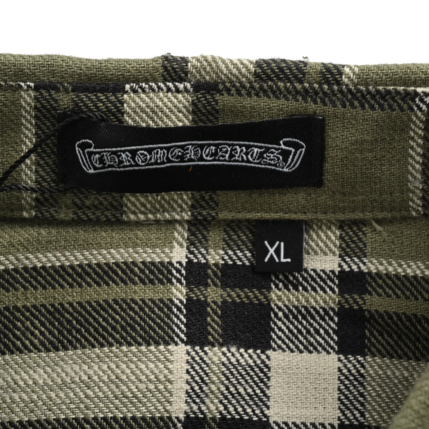 Chrome hearts/克罗心 条纹格子拼接银扣开衫衬衫 蓝色/绿色/红色-Chinese UA Cheap High Quatity Brand Clothes Bags handbags Sneakers wholesale wholesaler seller from China Factory suppliers Fashion Clothing Shoes best Quality Beautiful Price Chrome hearts/克罗心 条纹格子拼接银扣开衫衬衫 蓝色/绿色/红色