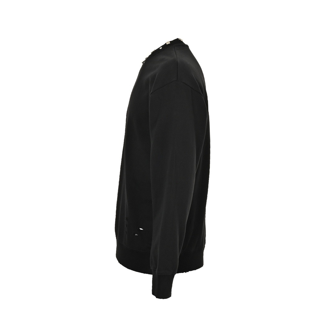 Balenciaga/巴黎世家 24Fw 领口穿刺环扣铆钉圆领卫衣