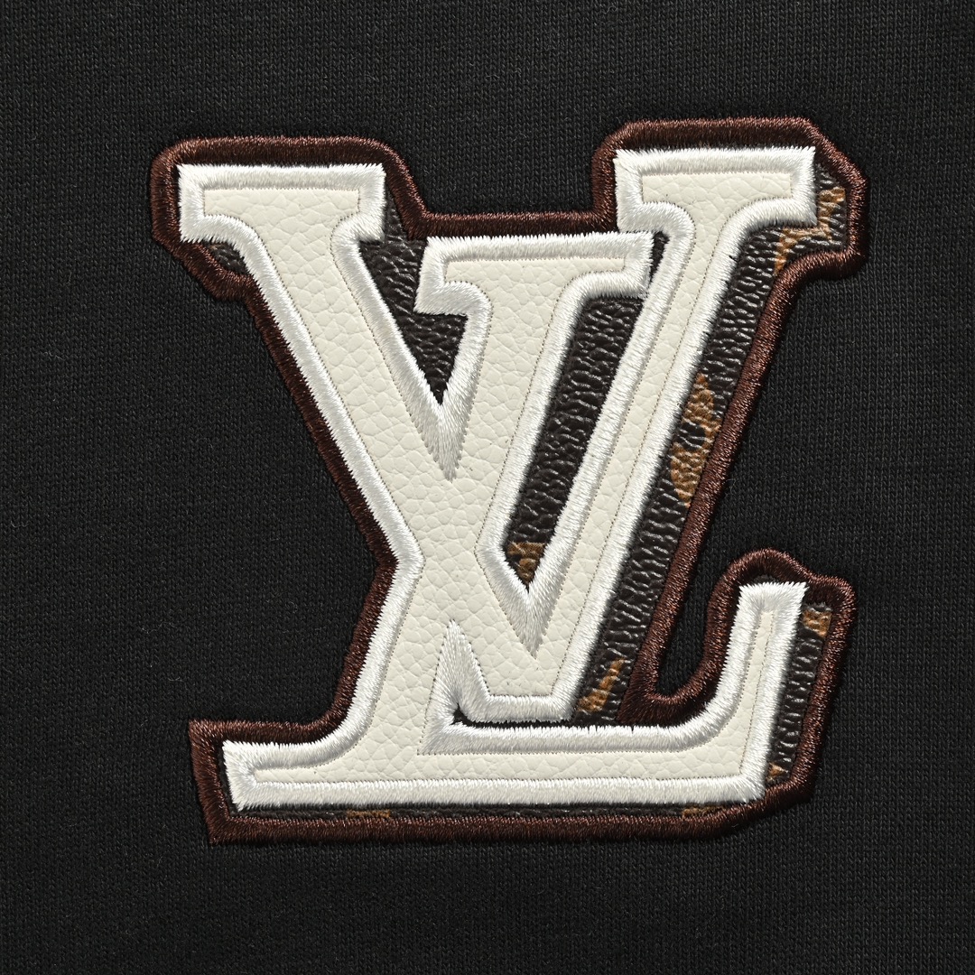Louis Vuitton/路易威登 24Fw 皮标字母刺绣圆领卫衣