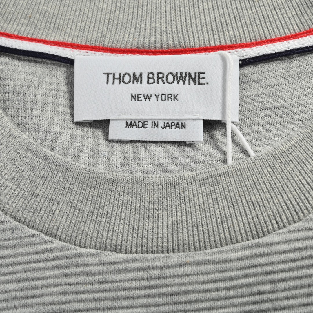 Thom Browne /汤姆布朗 23Fw 水波纹圆领卫衣