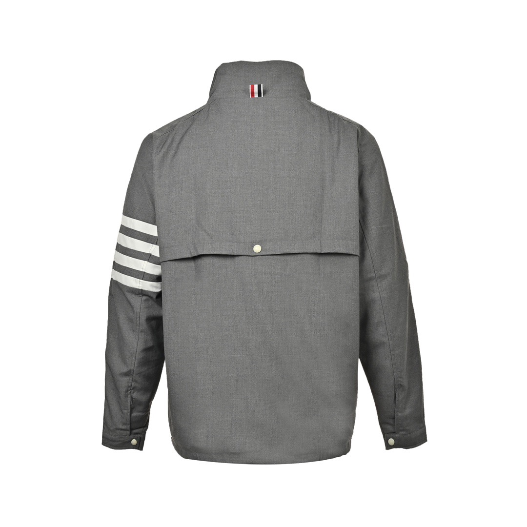Thom Browne/汤姆布朗 色织四杠拉链风衣外套