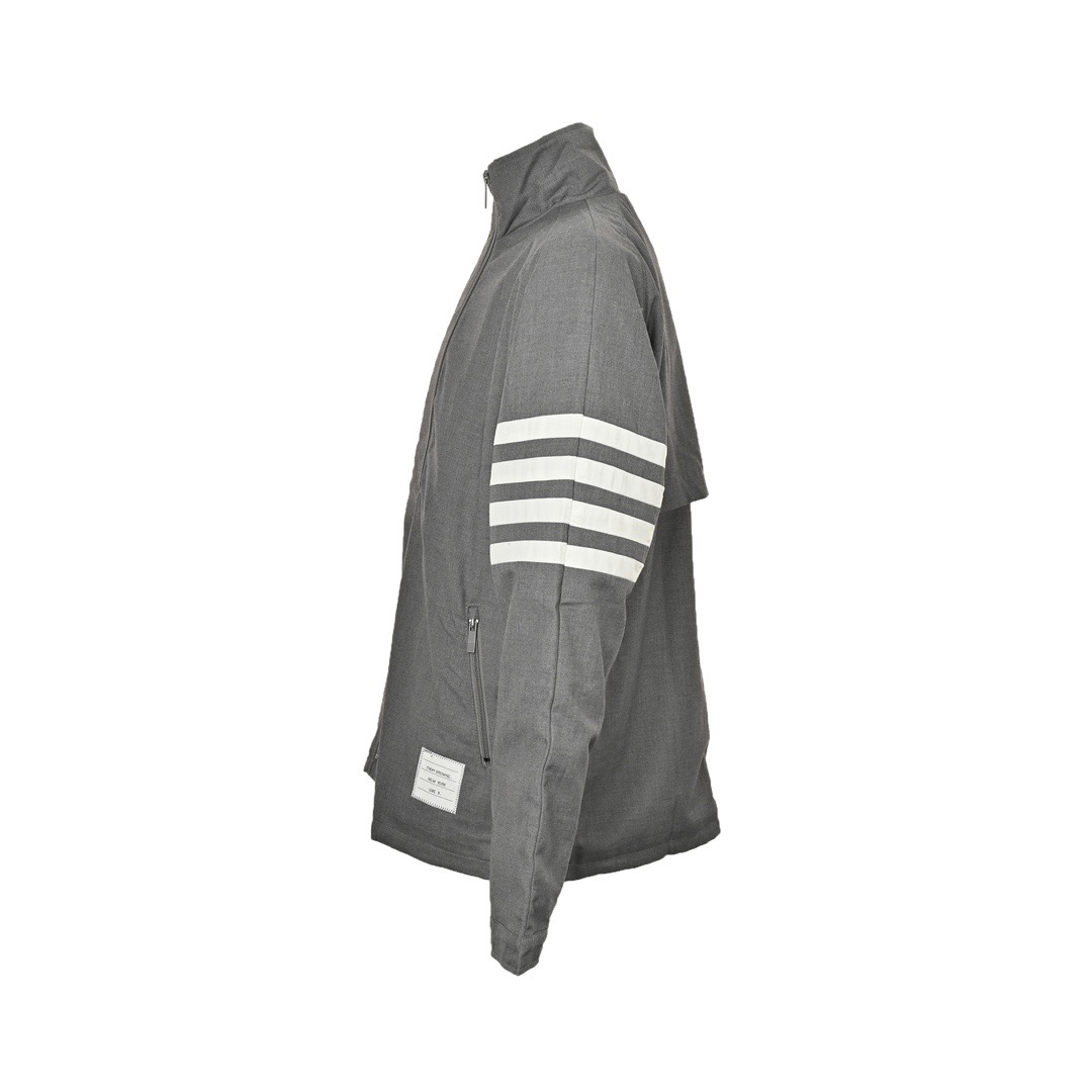 Thom Browne/汤姆布朗 色织四杠拉链风衣外套