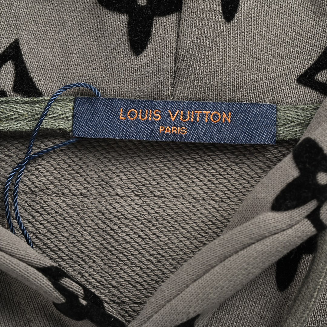 Louis Vuitton/路易威登 24Fw 满印老花植绒印花连帽卫衣-Chinese UA Cheap High Quatity Brand Clothes Bags handbags Sneakers wholesale wholesaler seller from China Factory suppliers Fashion Clothing Shoes best Quality Beautiful Price Louis Vuitton/路易威登 24Fw 满印老花植绒印花连帽卫衣