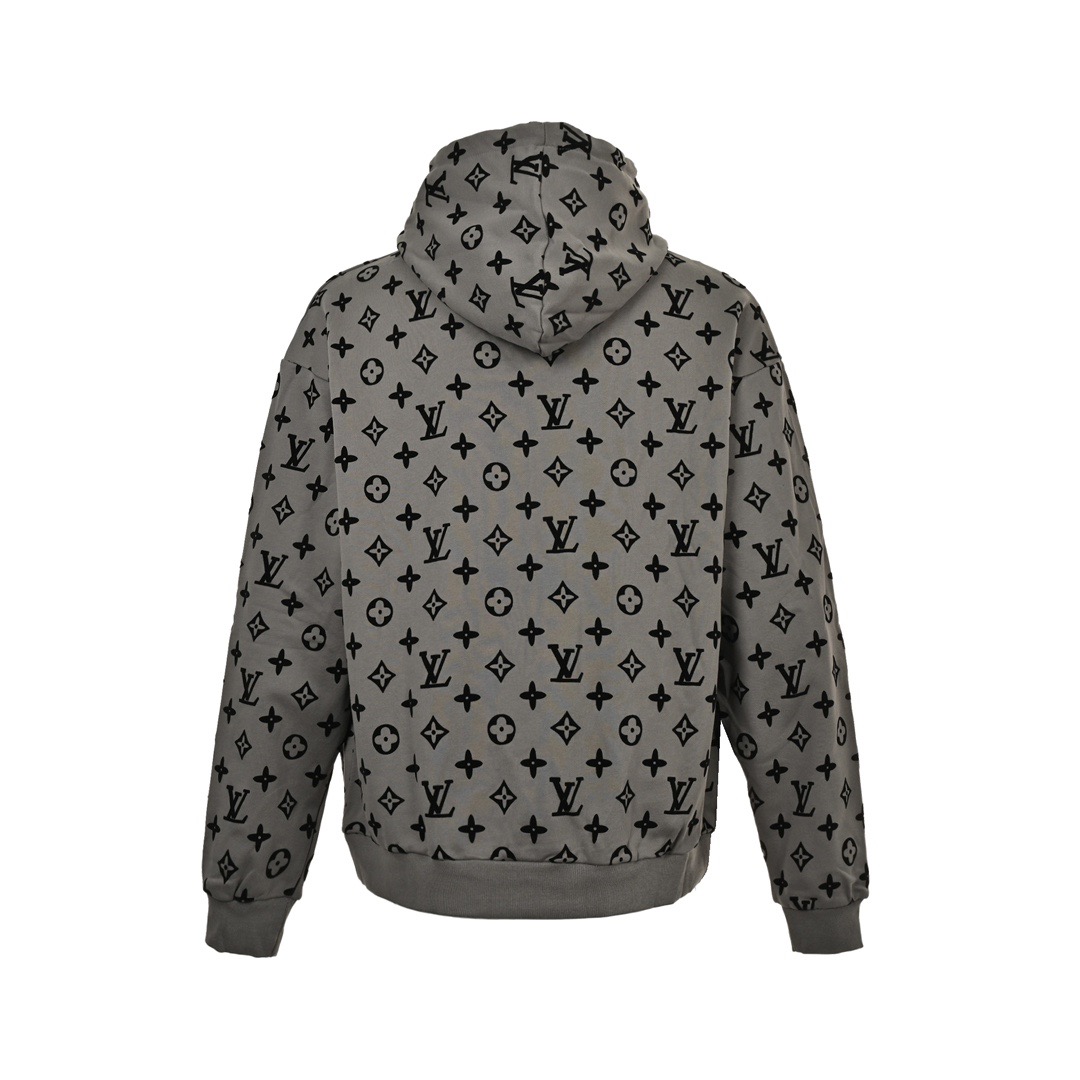 Louis Vuitton/路易威登 24Fw 满印老花植绒印花连帽卫衣-Chinese UA Cheap High Quatity Brand Clothes Bags handbags Sneakers wholesale wholesaler seller from China Factory suppliers Fashion Clothing Shoes best Quality Beautiful Price Louis Vuitton/路易威登 24Fw 满印老花植绒印花连帽卫衣