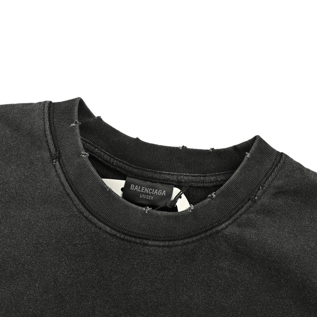 Balenciaga/巴黎世家 24Fw 双B字母印花水洗圆领卫衣-Chinese UA Cheap High Quatity Brand Clothes Bags handbags Sneakers wholesale wholesaler seller from China Factory suppliers Fashion Clothing Shoes best Quality Beautiful Price Balenciaga/巴黎世家 24Fw 双B字母印花水洗圆领卫衣