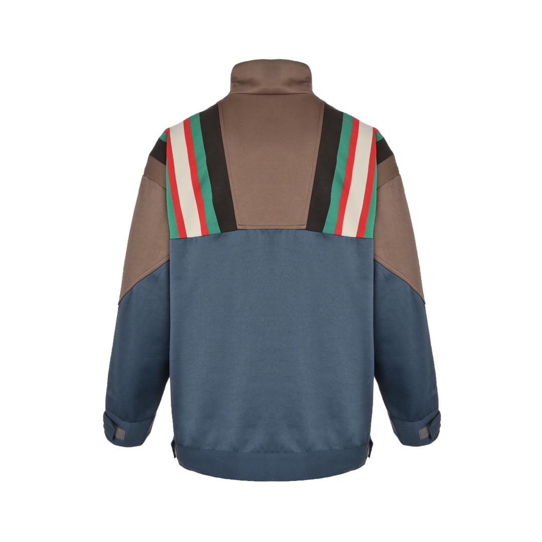 Gucci /古驰 肩膀拼接织带复古夹克外套 Gucci /古驰 肩膀拼接织带复古夹克外套