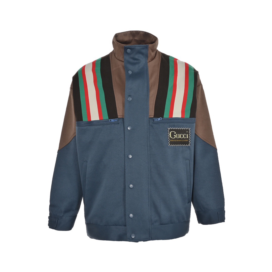 Gucci /古驰 肩膀拼接织带复古夹克外套 Gucci /古驰 肩膀拼接织带复古夹克外套