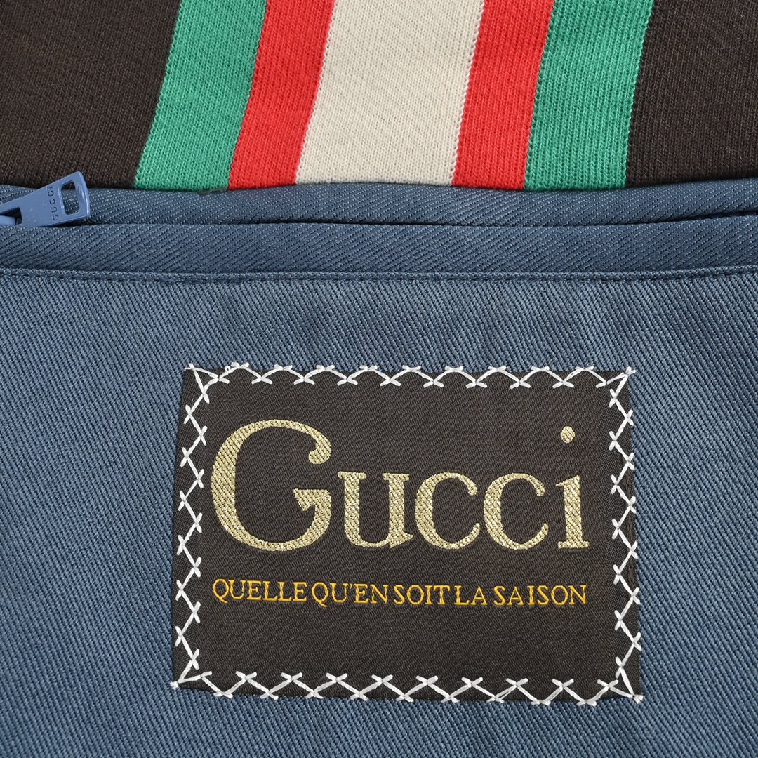 Gucci /古驰 肩膀拼接织带复古夹克外套 Gucci /古驰 肩膀拼接织带复古夹克外套