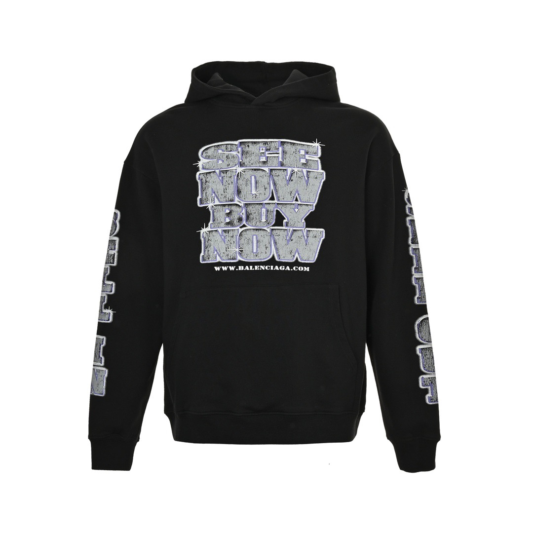 Balenciaga/巴黎世家 钻石字母印花连帽卫衣 Balenciaga/巴黎世家 钻石字母印花连帽卫衣