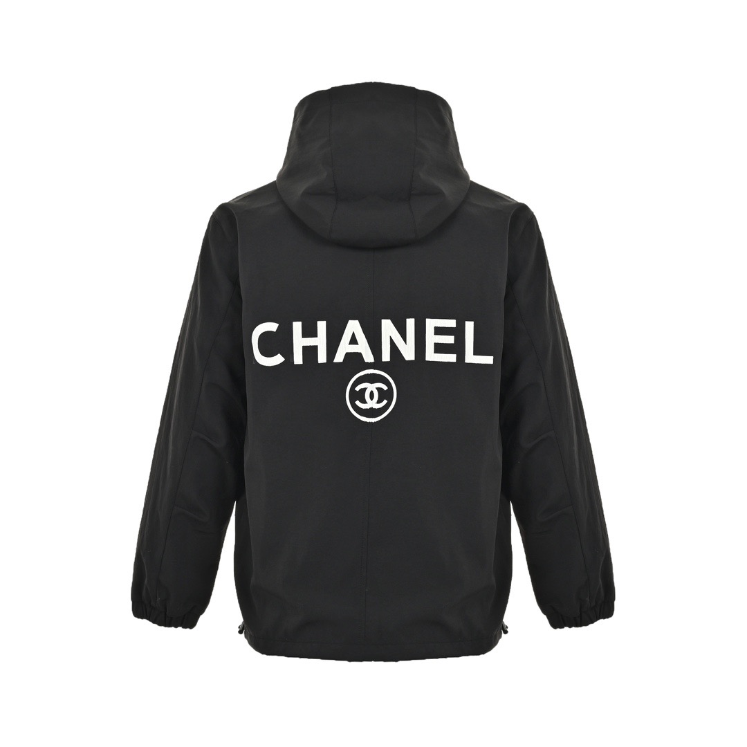 CHANEL /香奈儿 刺绣标语复古拉链风衣外套