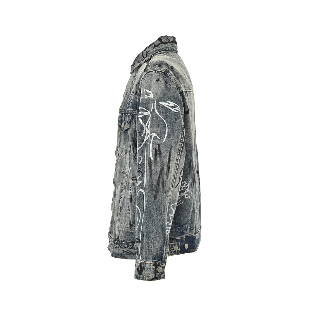 Balenciaga/巴黎世家 涂鸦手绘趣味牛仔外套-High Quatity Cheap Brand wholesale wholesaler seller Clothes Bags handbags Sneakers Top Fashion Clothing Shoes from China Factory Chinese suppliers best Quality Beautiful Price Balenciaga/巴黎世家 涂鸦手绘趣味牛仔外套
