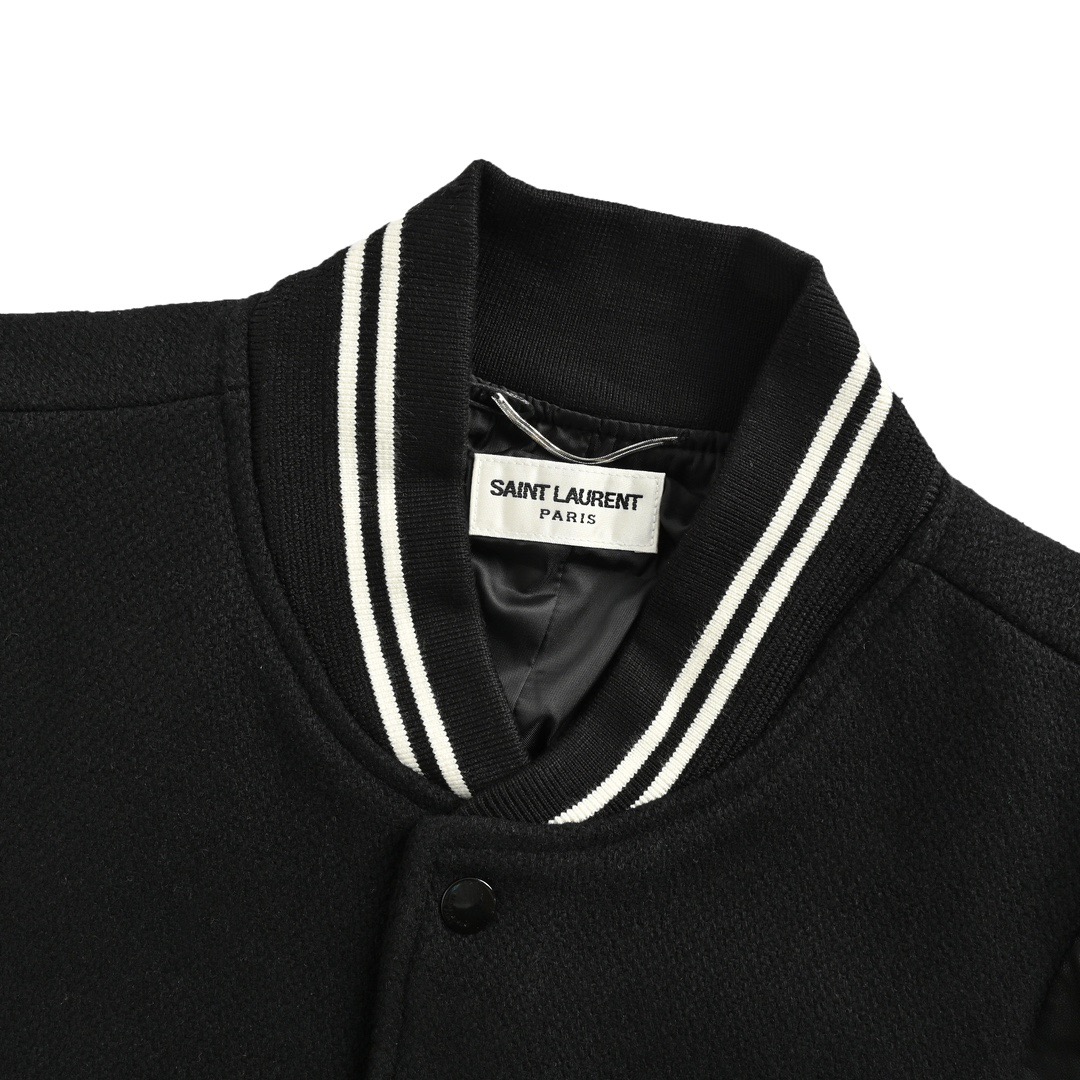 Saint Laurent Paris SLP 圣罗兰 羊毛棒球服外套-High Quatity Cheap Brand wholesale wholesaler seller Clothes Bags handbags Sneakers Top Fashion Clothing Shoes from China Factory Chinese suppliers best Quality Beautiful Price Saint Laurent Paris SLP 圣罗兰 羊毛棒球服外套