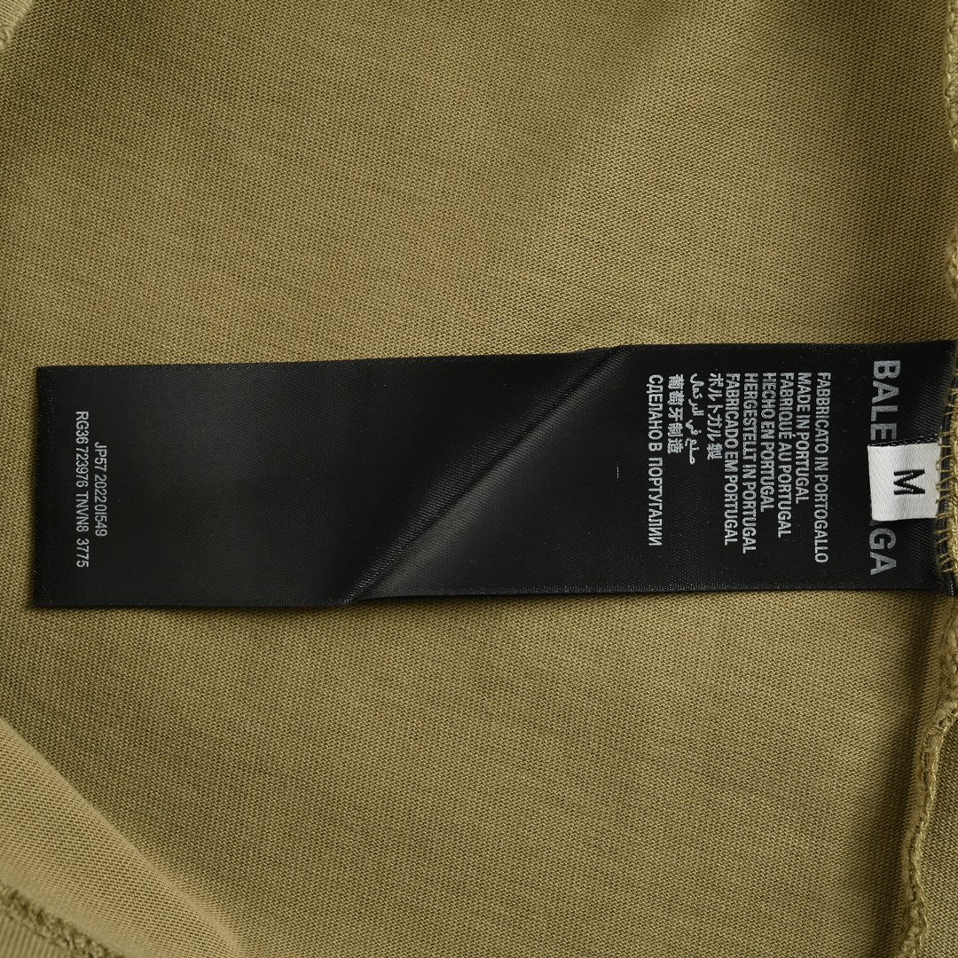Balenciaga/巴黎世家 24Fw 模糊可乐印花长袖T恤 浅褐色 深灰色 军绿色