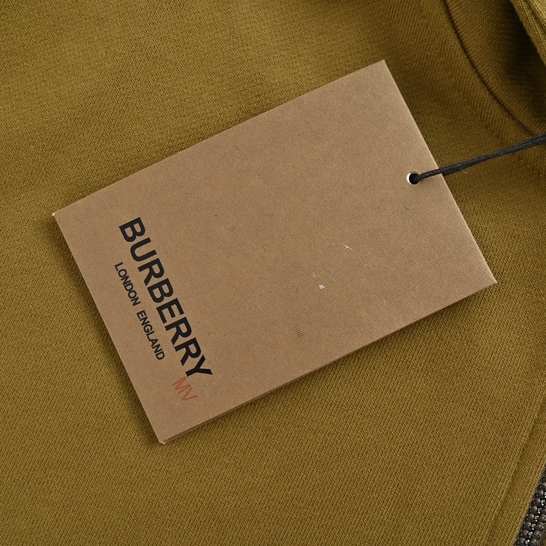 Burberry/巴宝莉 24Fw TB刺绣条纹抓绒拉链连帽外套