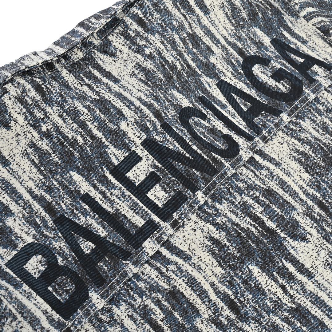 Balenciaga /巴黎世家 后背字母扎染牛仔夹克外套