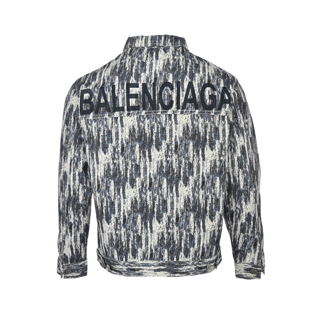 Balenciaga /巴黎世家 后背字母扎染牛仔夹克外套