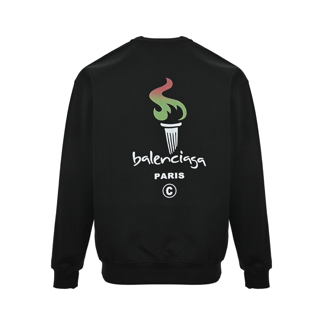 Balenciaga/巴黎世家 24Fw 火炬字母印花圆领卫衣-High Quatity Cheap Brand wholesale wholesaler seller Clothes Bags handbags Sneakers Top Fashion Clothing Shoes from China Factory Chinese suppliers best Quality Beautiful Price Balenciaga/巴黎世家 24Fw 火炬字母印花圆领卫衣