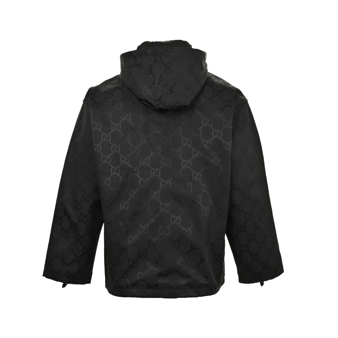 Gucci /古驰 24Fw 红绿织带暗纹风衣外套