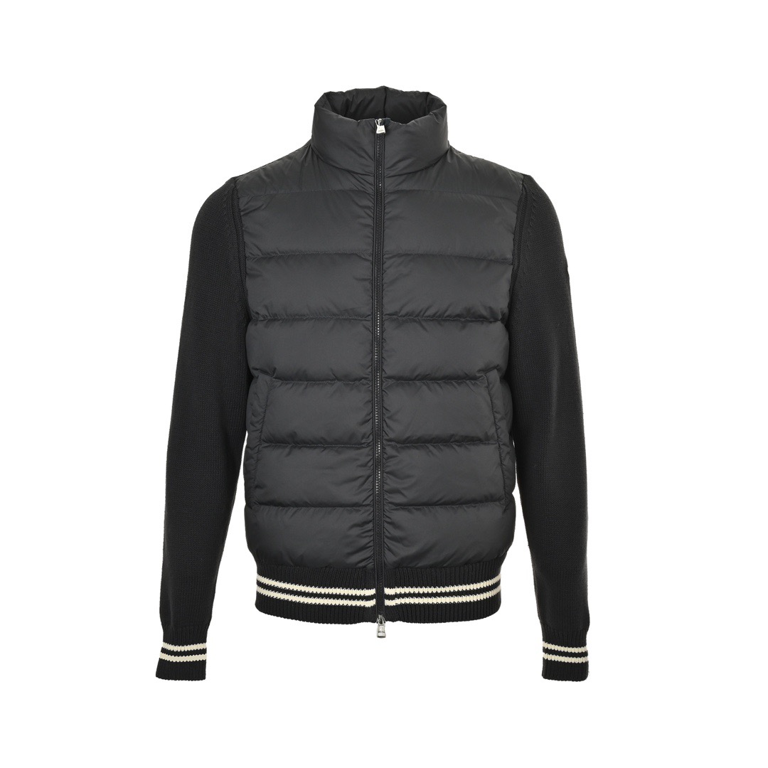 Moncler/蒙口 拼接毛织袖立领薄绒羽绒服外套 Moncler/蒙口 拼接毛织袖立领薄绒羽绒服外套