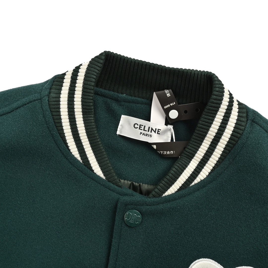 Celine/赛琳 拼接刺绣棒球服夹克外套