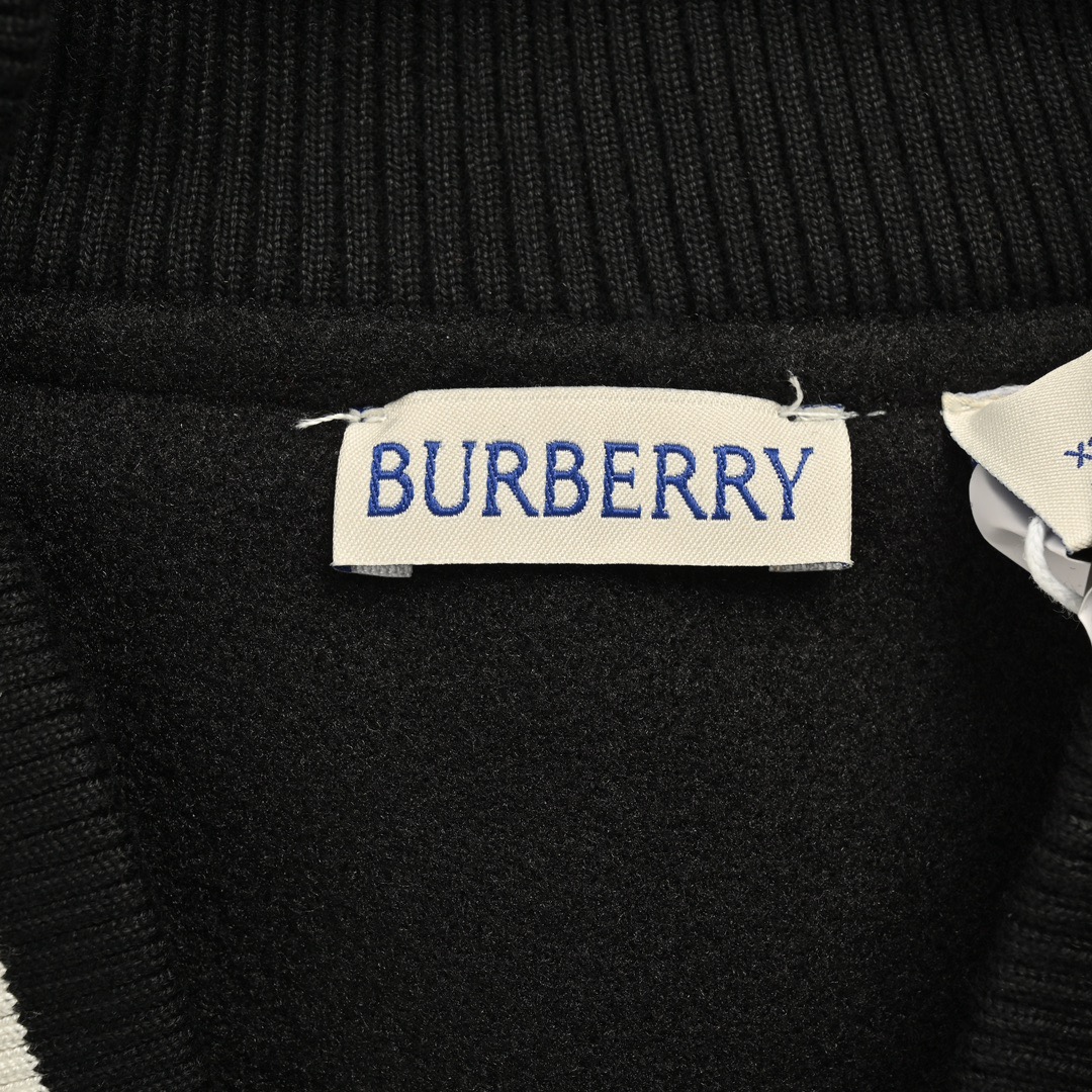 Burberry/巴宝莉 24Fw 植绒字母刺绣拼接棒球服夹克外套