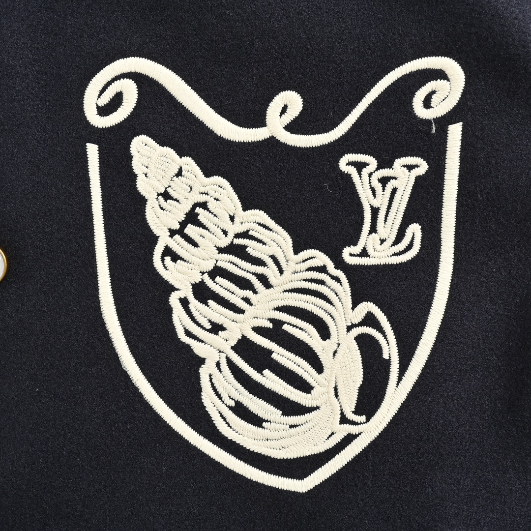 Louis Vuitton/路易威登 24Fw 海螺刺绣字母logo棒球服外套