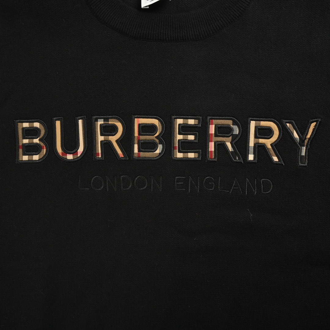 Burberry/巴宝莉 格纹字母刺绣针织套头毛衣