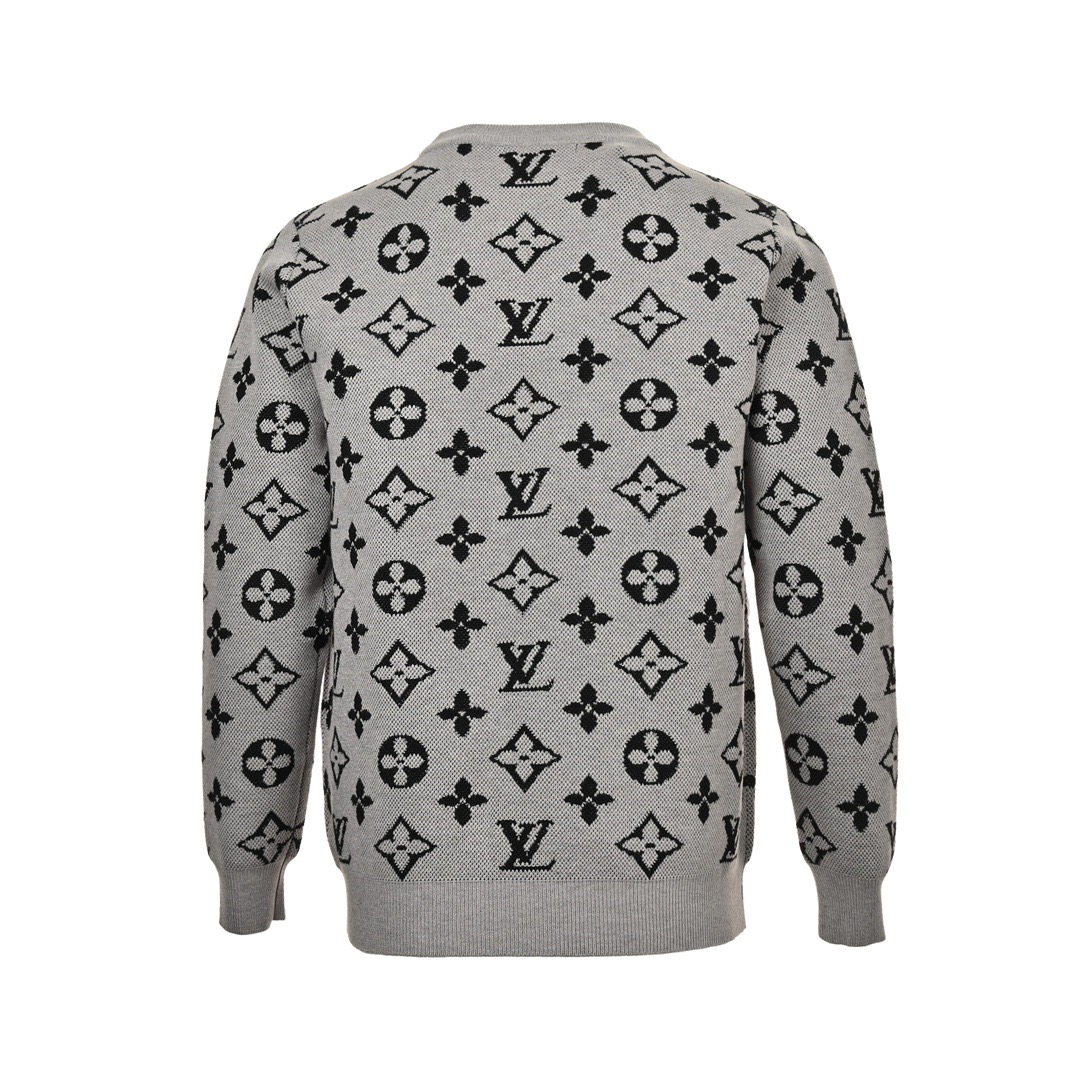Louis Vuitton/路易威登 老花浮雕迪拜灰圆领毛衣