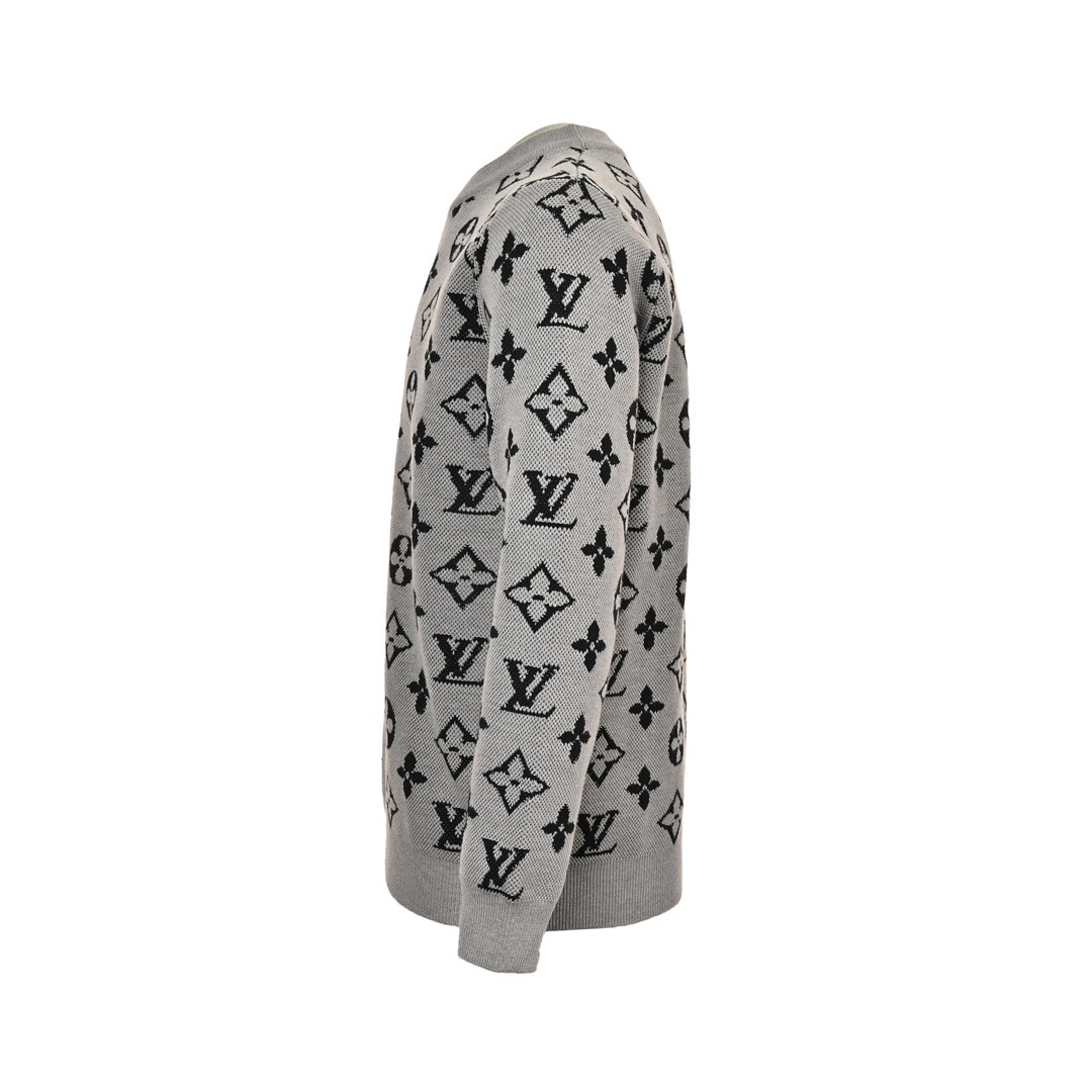 Louis Vuitton/路易威登 老花浮雕迪拜灰圆领毛衣