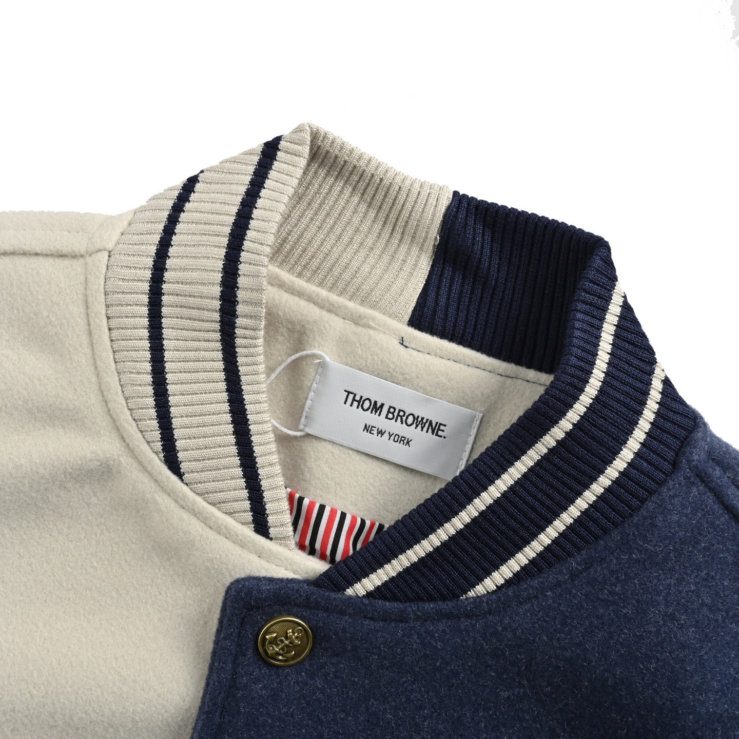 Thom Browne/汤姆布朗 拼接四杠棒球服夹克外套-莆田鞋,莆田鞋货源,高仿鞋,高仿鞋货源,安福档口,莆田高仿鞋,莆田鞋批发,高仿鞋批发,莆田高仿运动鞋,高仿运动鞋,莆田运动鞋 Thom Browne/汤姆布朗 拼接四杠棒球服夹克外套