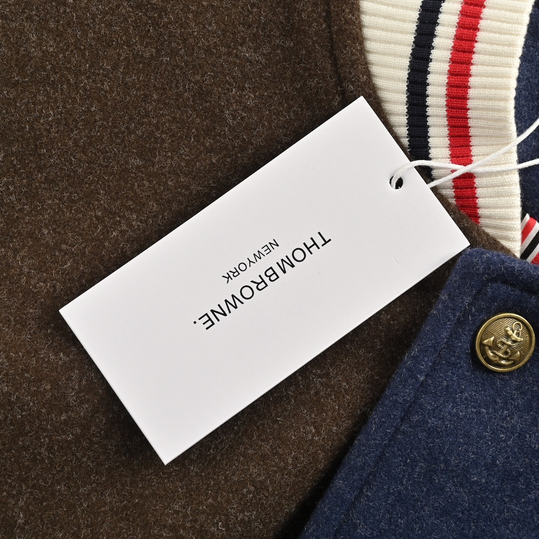 Thom Browne/汤姆布朗 双色拼接棒球服夹克外套
