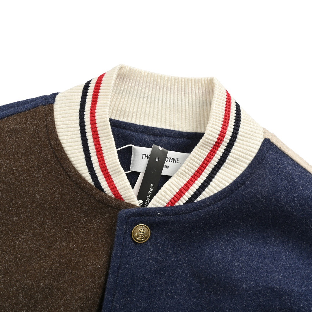 Thom Browne/汤姆布朗 双色拼接棒球服夹克外套