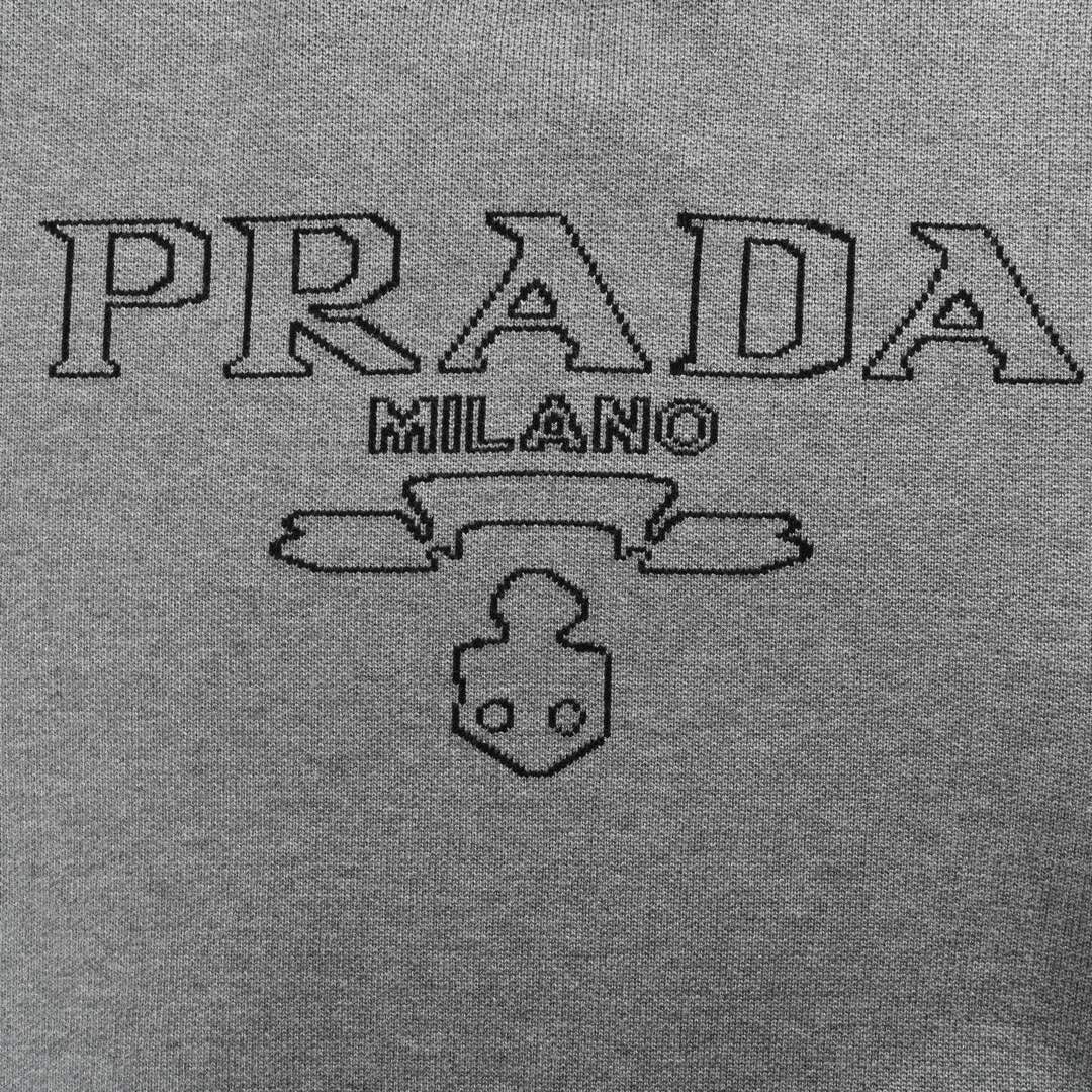 Prada/普拉达 24Fw 提花字母logo圆领毛衣