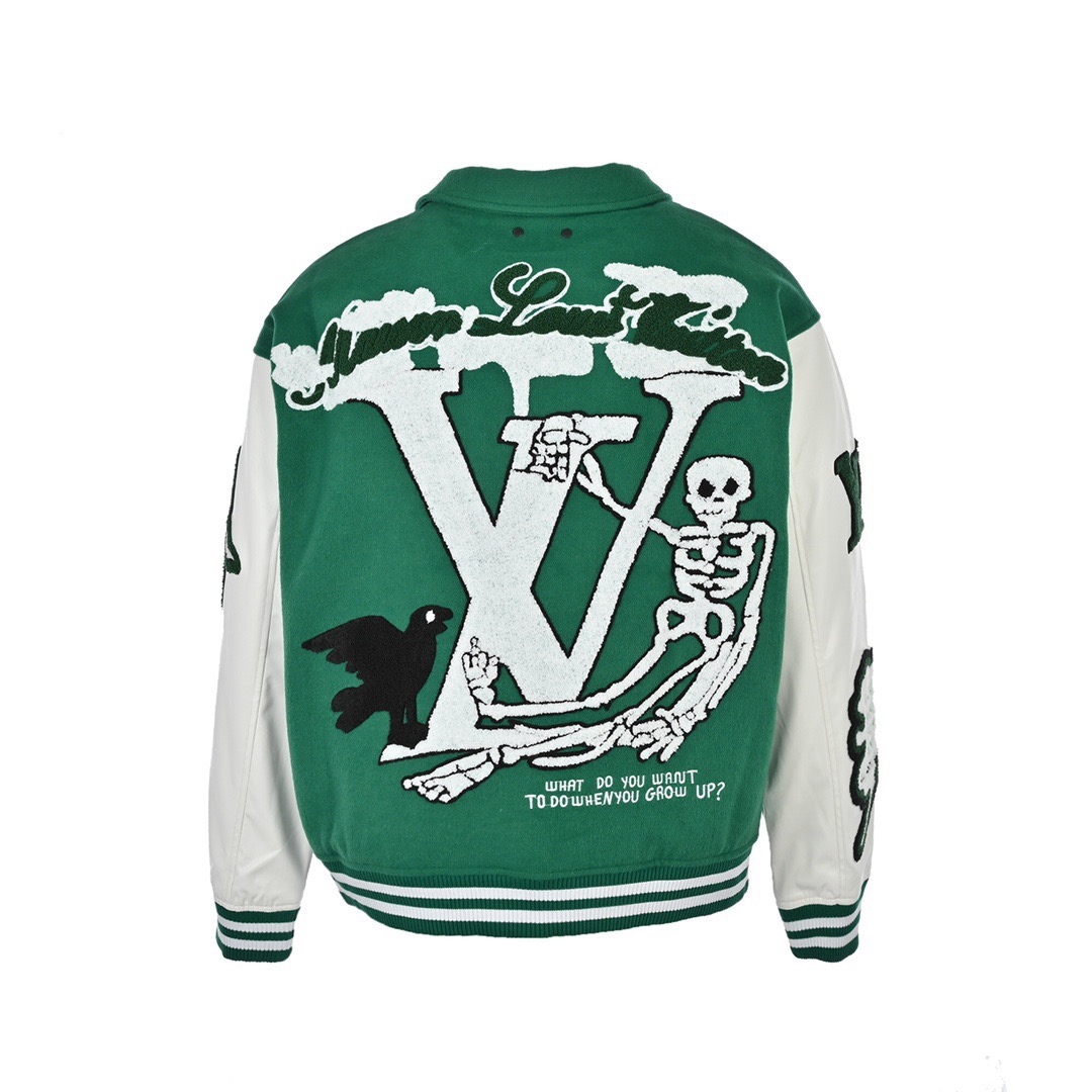 Louis Vuitton/路易威登 21ss 绿野仙踪棒球服夹克外套-莆田鞋,莆田鞋货源,高仿鞋,高仿鞋货源,安福档口,莆田高仿鞋,莆田鞋批发,高仿鞋批发,莆田高仿运动鞋,高仿运动鞋,莆田运动鞋 Louis Vuitton/路易威登 21ss 绿野仙踪棒球服夹克外套