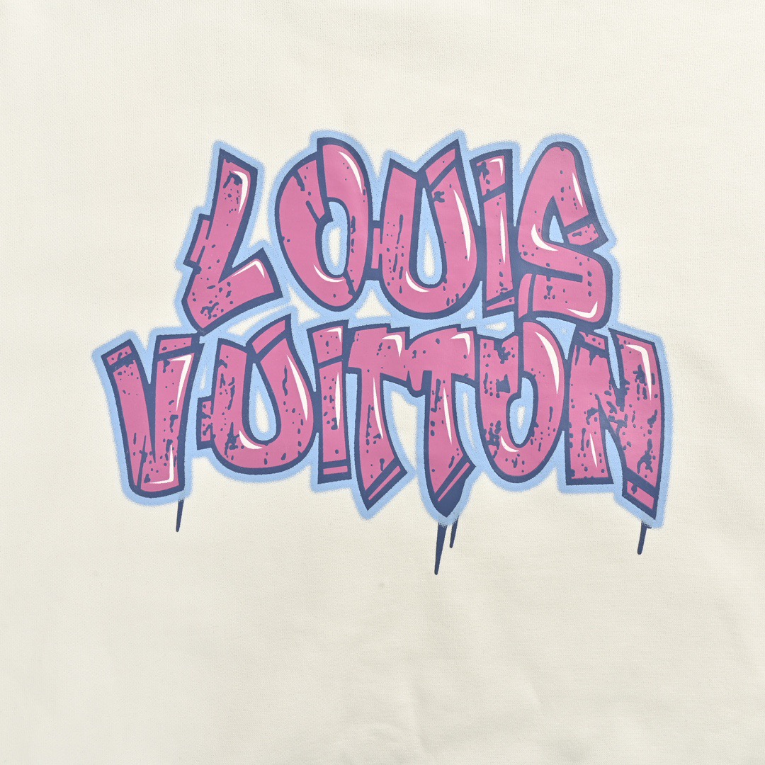 Louis Vuitton/路易威登 24Fw 前后涂鸦字母logo圆领卫衣-莆田鞋,莆田鞋货源,高仿鞋,高仿鞋货源,安福档口,莆田高仿鞋,莆田鞋批发,高仿鞋批发,莆田高仿运动鞋,高仿运动鞋,莆田运动鞋 Louis Vuitton/路易威登 24Fw 前后涂鸦字母logo圆领卫衣