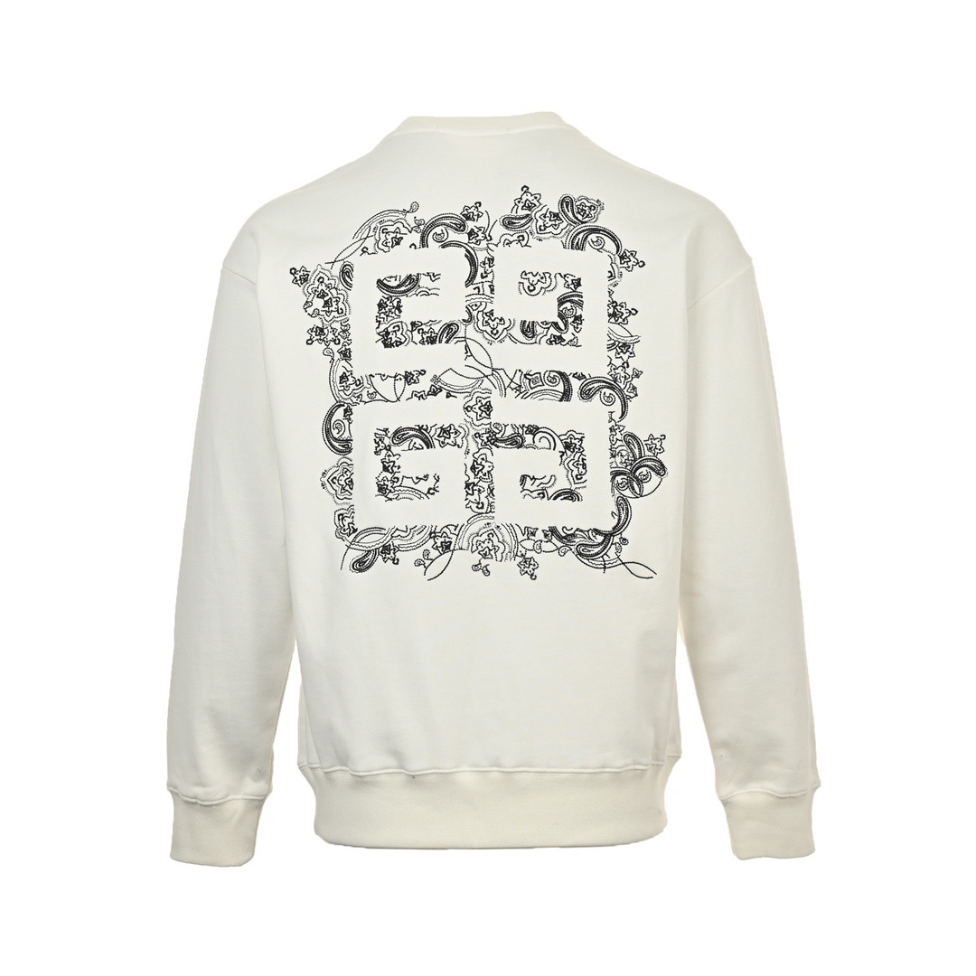 GIVENCHY/纪梵希 24Fw 前后腰果花刺绣logo圆领卫衣-莆田鞋,莆田鞋货源,高仿鞋,高仿鞋货源,安福档口,莆田高仿鞋,莆田鞋批发,高仿鞋批发,莆田高仿运动鞋,高仿运动鞋,莆田运动鞋 GIVENCHY/纪梵希 24Fw 前后腰果花刺绣logo圆领卫衣
